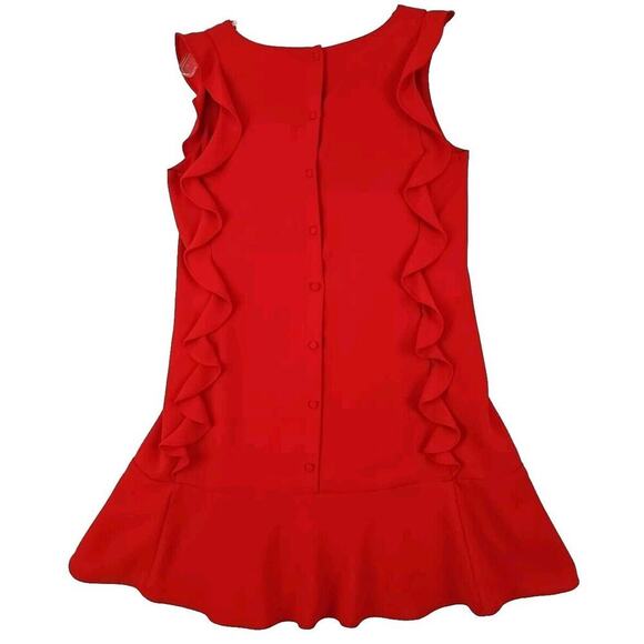 Elegant Red Ruffle Mini Dress - Picture 9 of 9